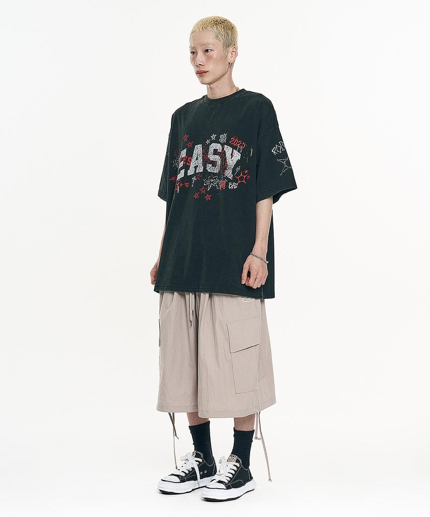 EASY NO EASY Balloon Bermuda Nylon Pants - Beige