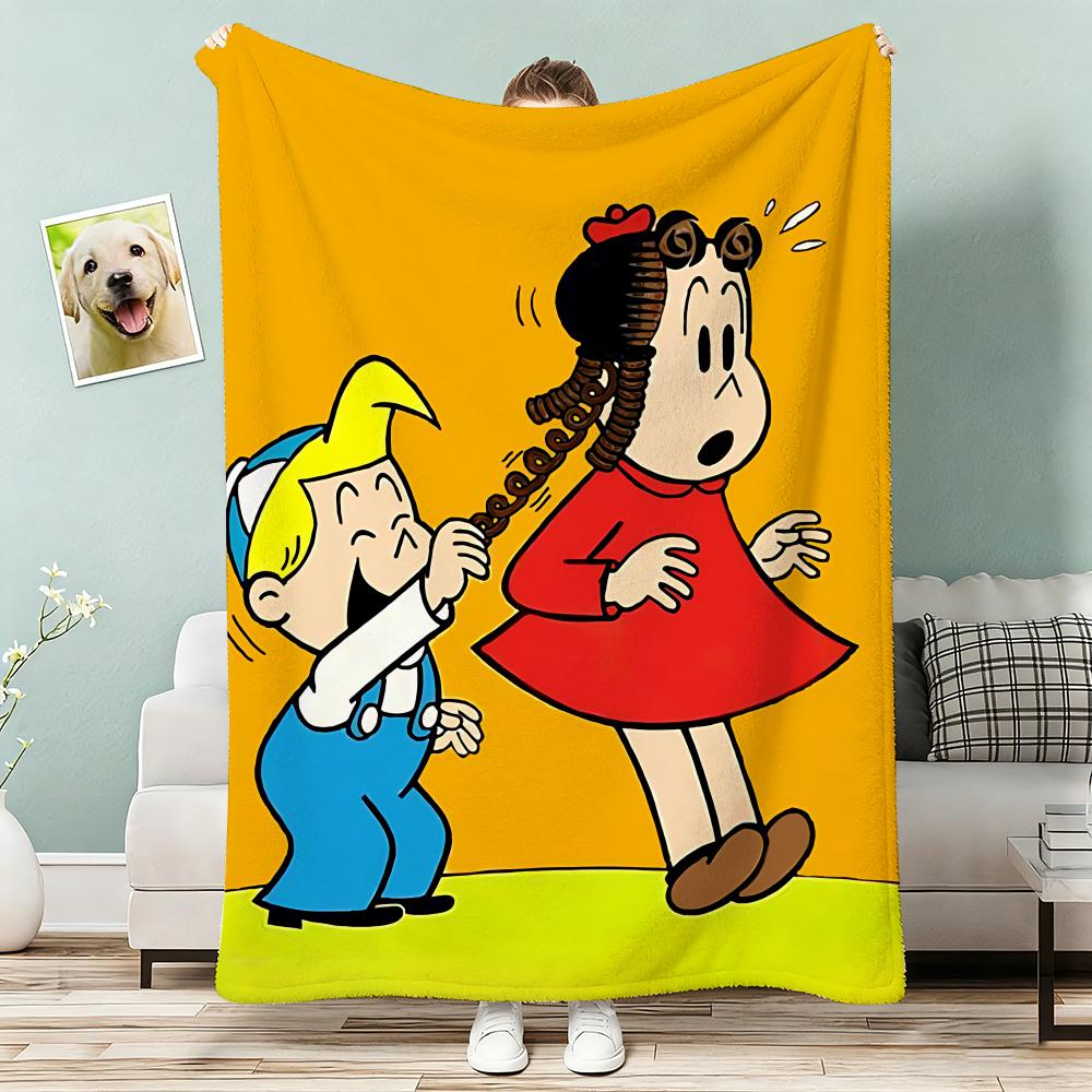 Anime The Little Lulu Show Throw Lightweight g Flannel Blanket Soft Skinfriendly for Summer Cooling