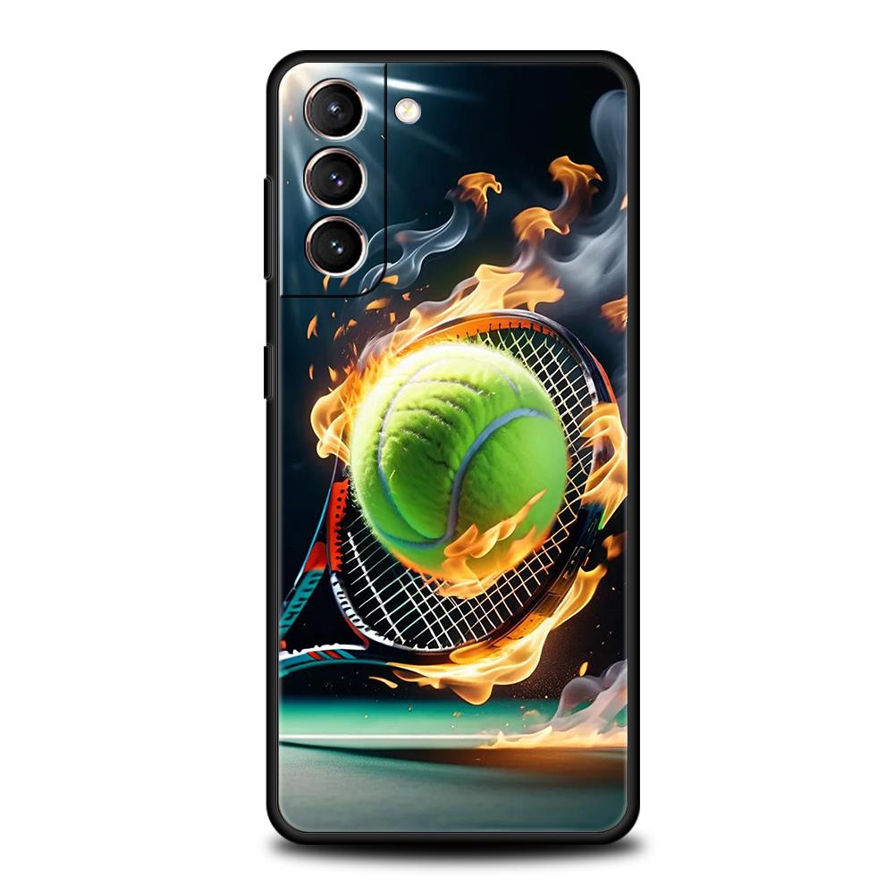 Спортивный чехол для телефона с тематикой тенниса для Samsung Galaxy S25 S24 S23 S22 S20 S21 FE Ultra S10 S10E S9 Plus 5G Мягкий ТПУ Чехлы Покрытия Сумки