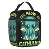 Мяу Катулху Изолированная Сумка Для Обеда Для Работы Школы Забавный Сатанинский Кот Ктулху Герметичный Термоохладитель Bento Box Женщины Дети