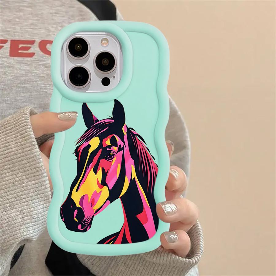 Чехол для iPhone XR 17 Air 16 Pro Max 8 14 11 15 Plus 12 13 Мягкая накладка на телефон Крутая Лошадь