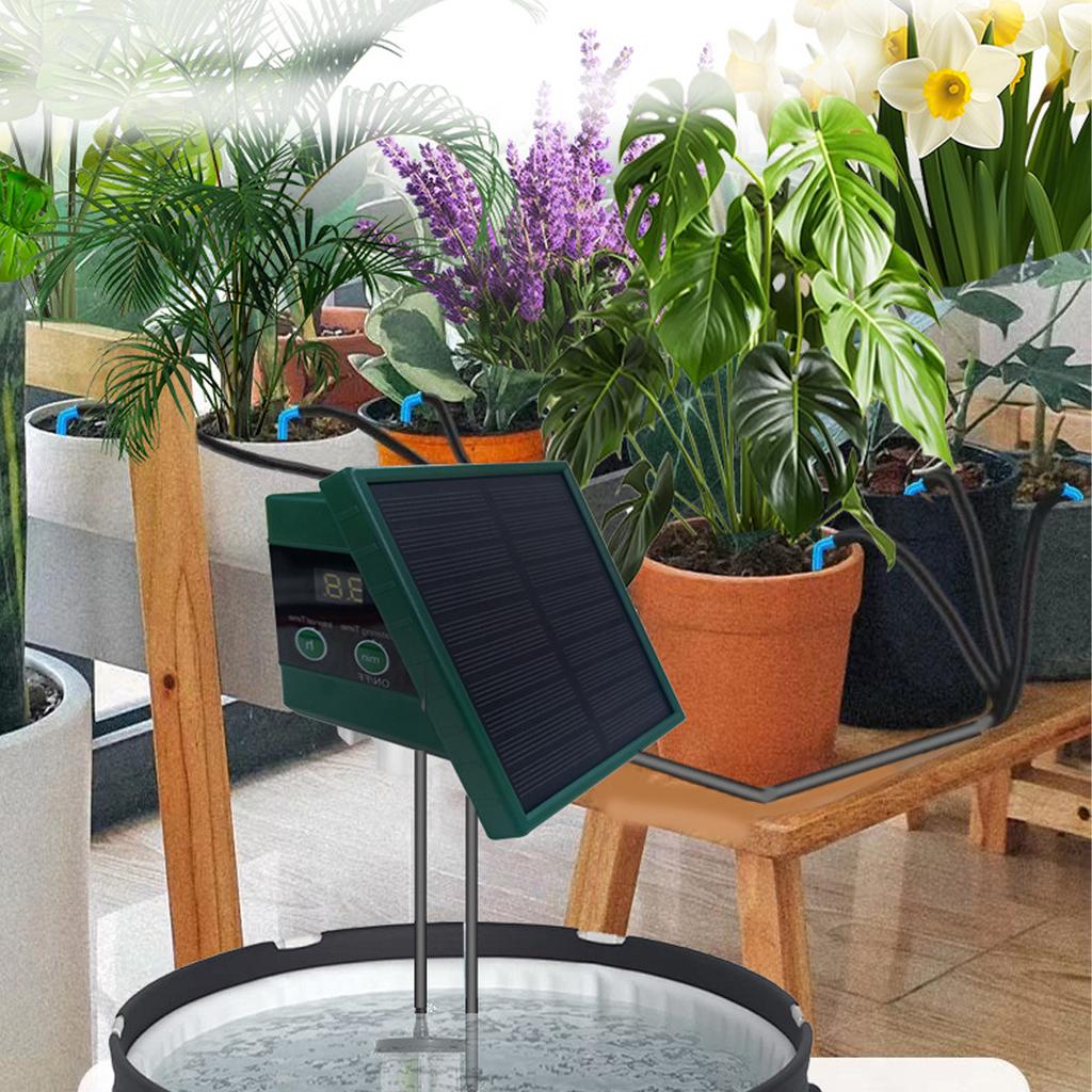 Solar Drip Irrigation System for Garden Digital Display Screen Automatic Watering System for 10
