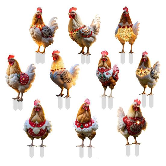 Рождественская цыпочка для сада, стойкая к погодным условиям, прочная акриловая, для улицы, патио, двора, газона, рождественская курица, пчела