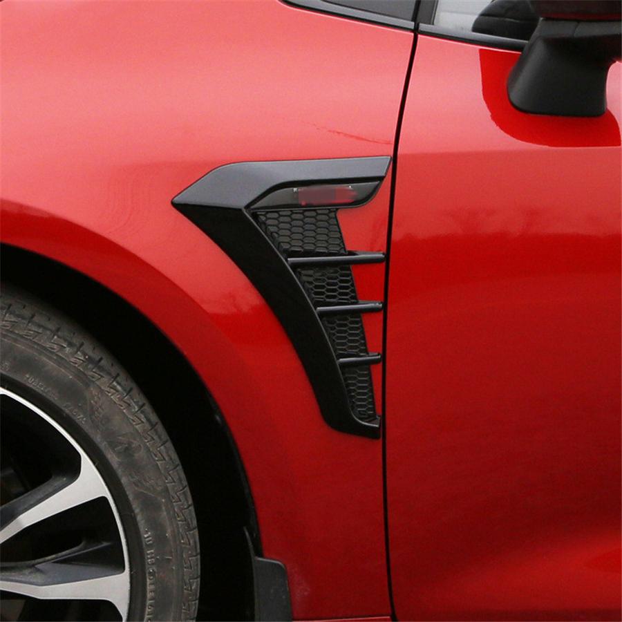 Universal 3D Glossy Black Car Side Wing Air Flow Fender Grill Intake Vent Trim S