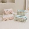Lace Trim Pencil Case Cherry Bow Cosmetic Pouch Gifts Pen Pouch  For Students