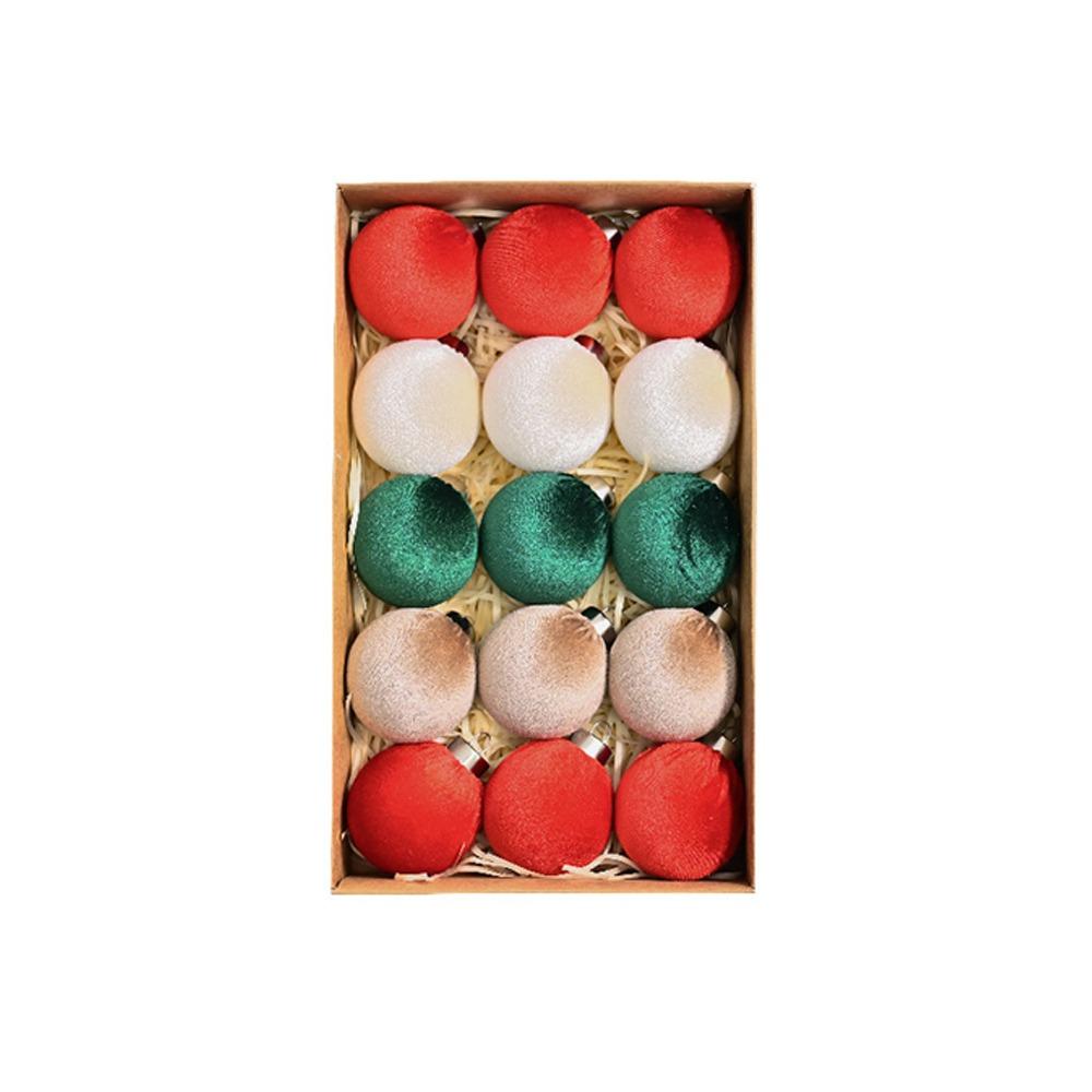 15 шт. флокированный бархатный рождественский шар-подвеска небьющиеся елочные украшения праздничный фестиваль декор