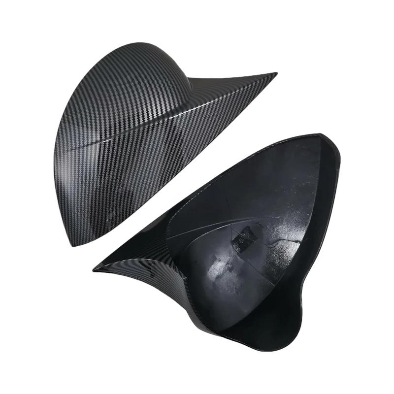 Для SEAT Leon MK2 1P Ibiza MK4 6J 2008-2017 Глянцево-черные/Под карбон Накладки на боковые зеркала Заглушки Пластик ABS Автомобильный аксессуар для экстерьера