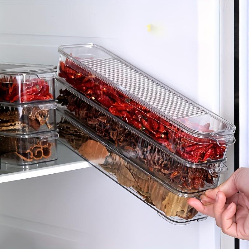 Органайзер для холодильника, прозрачный пластиковый контейнер для свежих фруктов, специй, контейнер для еды, ящик для хранения в холодильнике, морозильник, кладовая, кухонный органайзер
