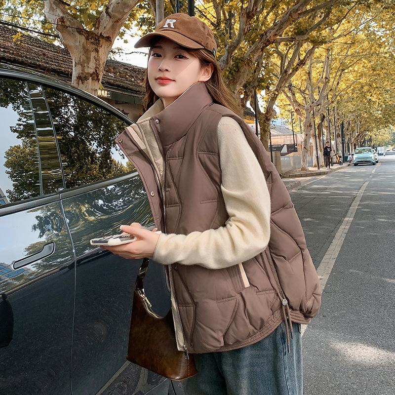 Новая женская холодная тонкая куртка, хлопковая одежда, модная, универсальная, утолщенная, теплая, высококачественная ткань, легкий жилет-пальто
