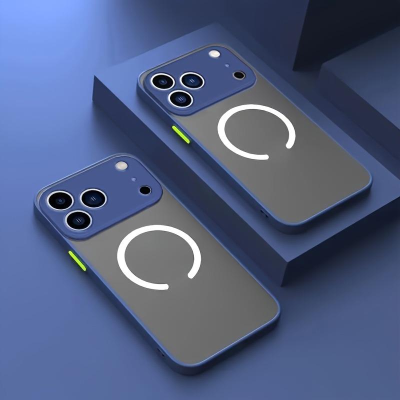 Полупрозрачный Магнитный Бронированный Чехол Для Телефона Для iPhone 17 16 15 14 13 12 Pro Max Plus Air Для Magsafe Магнитная Беспроводная Зарядка Обложка