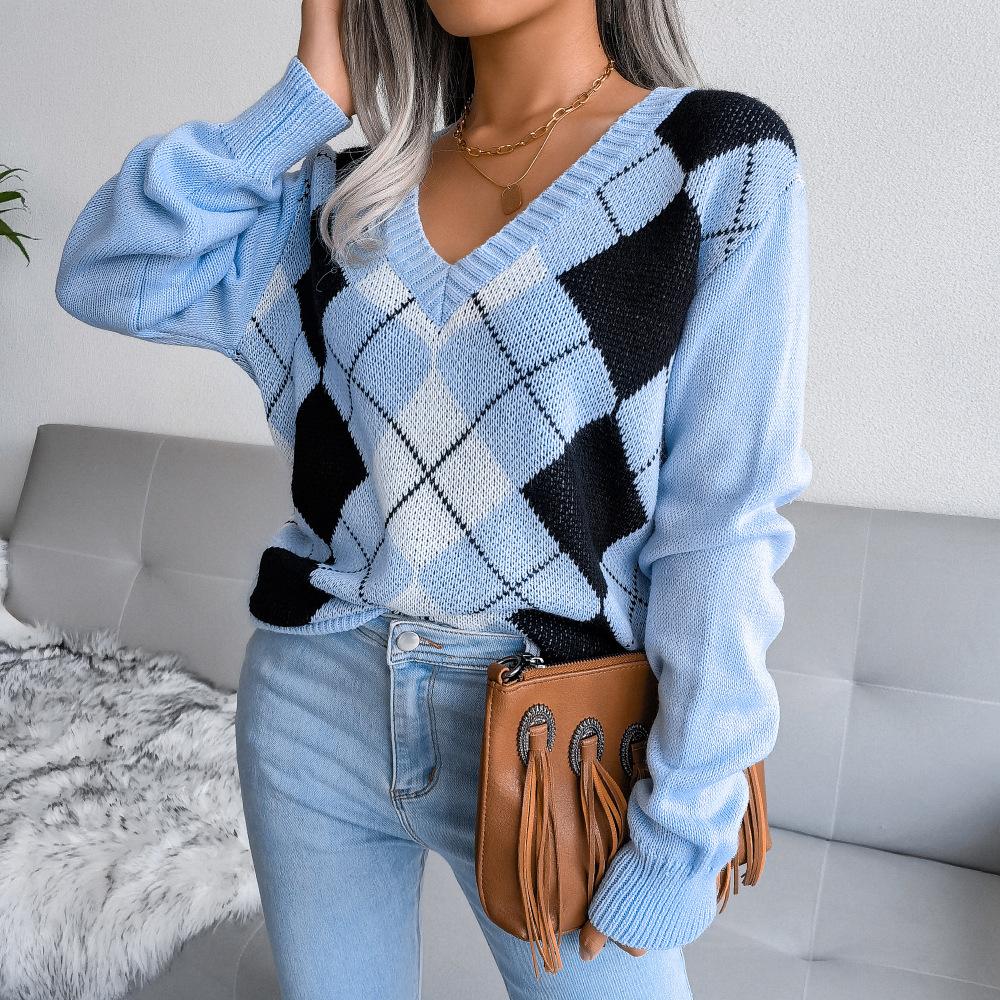 BITCED European and American Autumn and Winter New College Style Diamond Casual Jumper Women's Clothing