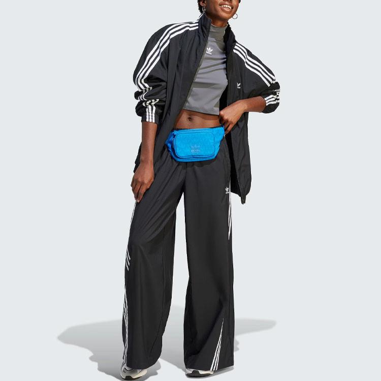 Adidas Originals Adilenium Oversized Track Jacket With Three-Stripes Colorblock Women Tops Black IV9339