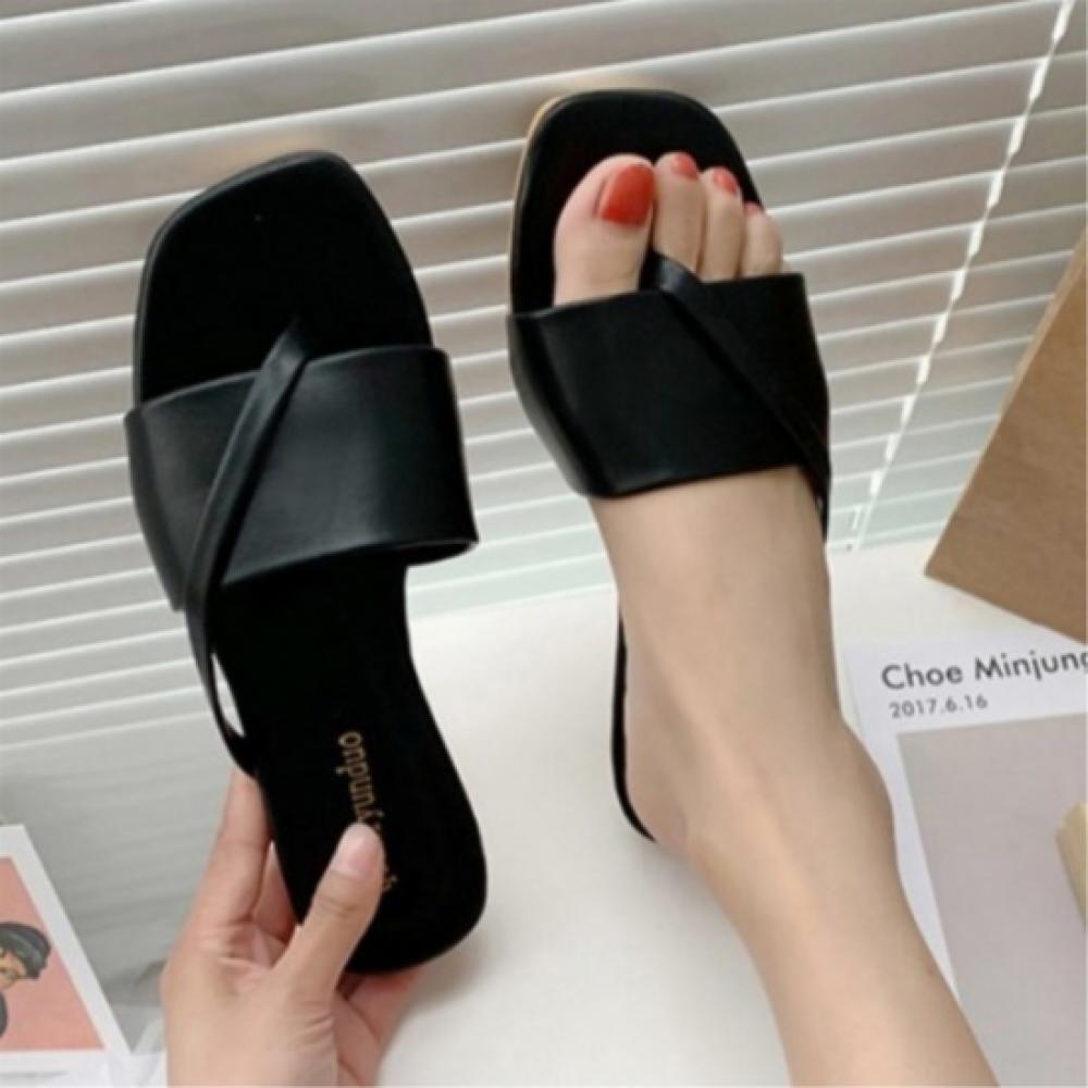 New Arrivals Open Run Women Flip Flops Sandals Simple Pastel Diagonal Strap