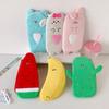 Watermelon Banana Animal Stationery Bag Plush Korean Style Pencil Case  Children