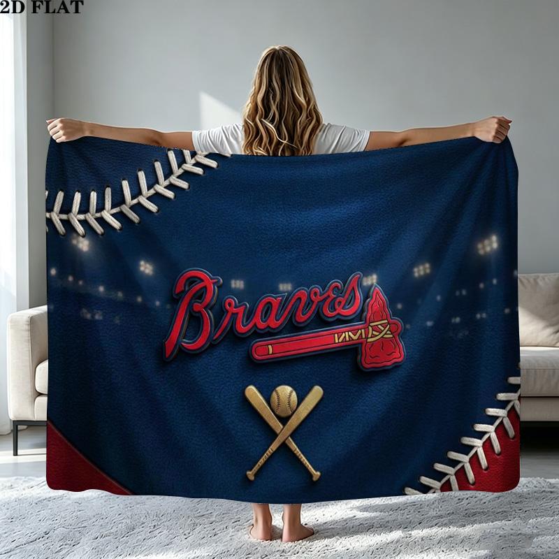 Atlanta Braves Print Flannel Blanket High Quality Warm Comfortable Cover for All Seasons Perfect for Gifts Home Decor