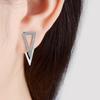 Fashion 925 Sterling Silver Jewelry Micro Cz Zirconia Crystal Double Triangle Geometry Hanging Earrings For Women