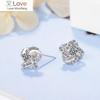 Серьги-гвоздики из стерлингового серебра 925 пробы с цветком клевера, элегантные свадебные серьги с кубическим цирконием для женщин, ювелирные украшения