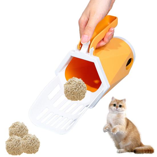 Совок для кошачьего туалета с мусорным контейнером Эргономичная ручка Лопата для кошачьего туалета Портативный совок для кошачьего туалета Сито для кошачьего туалета с дозатором отходов