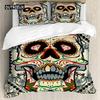 Sugar Skull Duvet Cover Set,Sugar Killer Calaveras Framework Day of The Dead Vintage Gothic Design Print,Skull Bedding Set