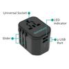 Adaptateur de voyage - OVERMUST - FOVMTA17869 - Prise universelle - 2 ports USB - Compact et léger