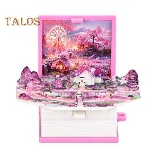 Мини 3D складная книга брелок Popping Mini World подвесное украшение крошечная кофейня Great Wall Castle складная книга брелок кулон