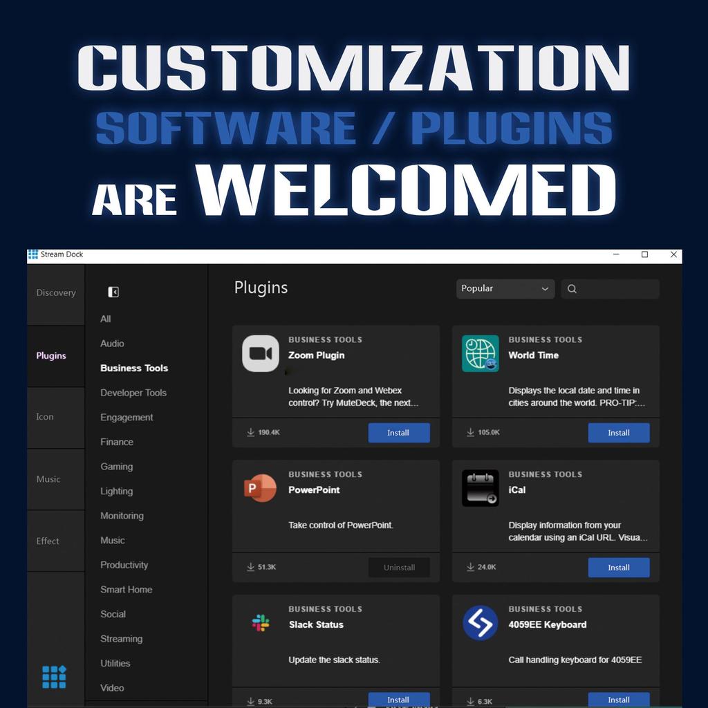 Визуализированный пользовательский Streamdeck: Настольная мини-клавиатура с горячими клавишами и макросами