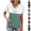 Summer Tops For Women Pattern For Women V-Neck Short Sleeve Comfy Womens Tops Oversized Tshirts