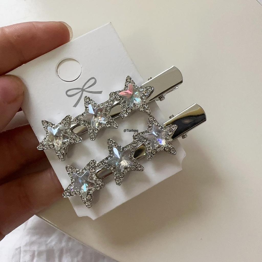 Роскошная заколка для волос в виде звезды со стразами - Сверкающая заколка-утиный клюв, инкрустированная бриллиантами