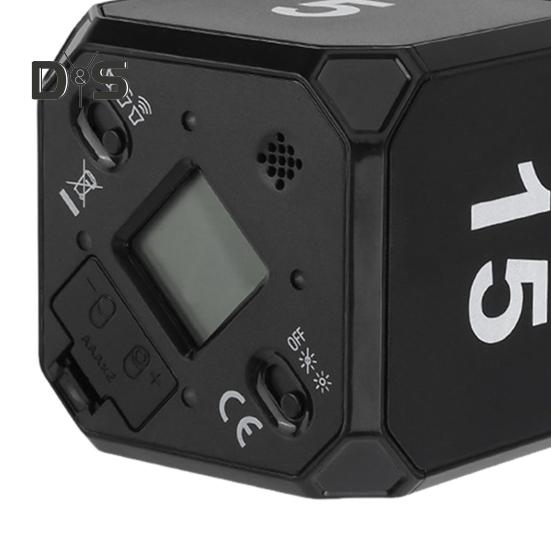 Вращающийся кубический таймер 5-15-25-45 минут со светодиодным дисплеем, ползунковый переключатель, Pomodoro, портативный кубический таймер с вибрацией и беззвучным сигналом для работы, учебы, кухни