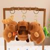 With Turtle Plush Couple Keychains Rotatable Capybara Plush Doll Capybara Plush Keychain Couple
