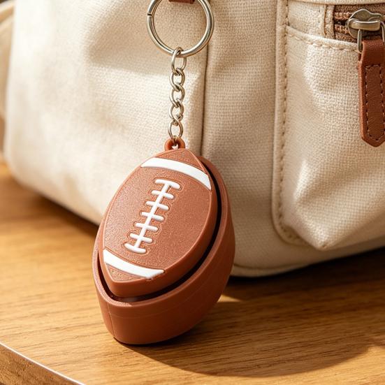 Keychain Pendant 3D Printing Precision Texture Football Basketball Tennis Sport Themed Key Chain Stress Relief