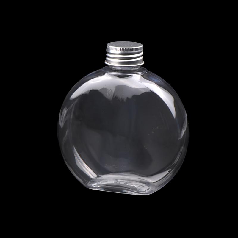 320/500 мл Плоская круглая бутылка для воды Прозрачная бутылка для молока, чая, кофе Бутылки для питья Портативная ПЭТ бутылка для сока, напитков