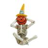 Halloween Skeleton Pumpkin Figurine Resin See Hear Speak No Evil Pumpkin Head Skeleton Statue for Home Haunted House Decor