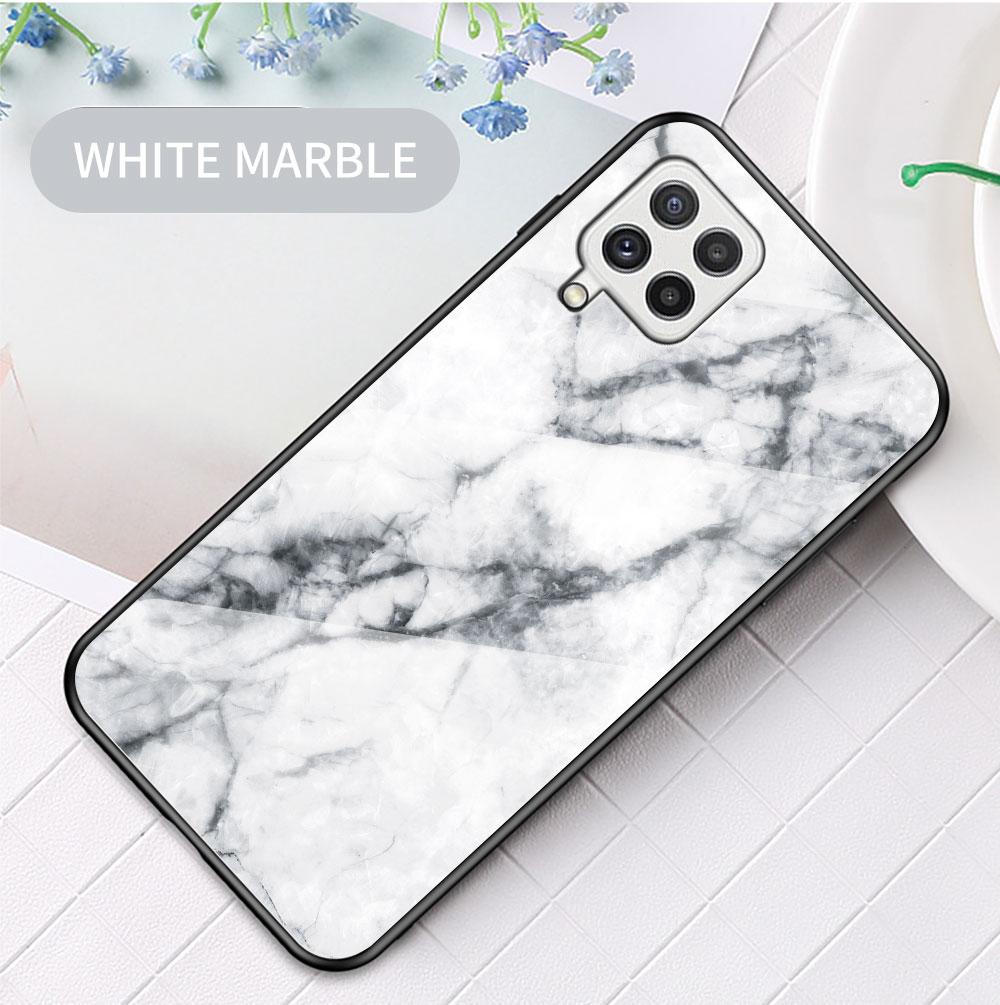 Чехол для Samsung Galaxy M32 4G A01 A10 A10s A20 A30 A20s A2 Core A31 A40 A41 A50 A50S, чехол из мраморного закаленного стекла, задняя крышка