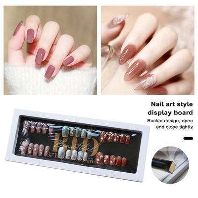 1 комплект, коробка-органайзер для ногтей, пылезащитный компактный дисплей, решение для хранения накладных ногтей