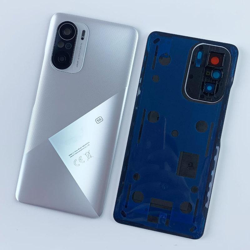 Для Xiaomi Poco F3 5G Стеклянная задняя крышка батарейного отсека Замена задней двери корпуса с объективом камеры