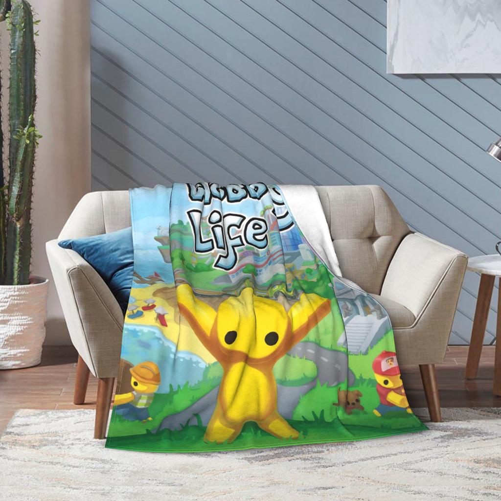 Wobbly Life Sandbox Game Coral Fleece Plush Throw Fashion Blanket Cartoon Funny for Bedspreads Knitted Fashion Blanket Office Warm Breathabl