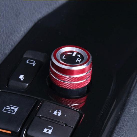 Red Aluminum Rearview Mirror Adjust Knob Cover For Toyota Camry 2018-2024