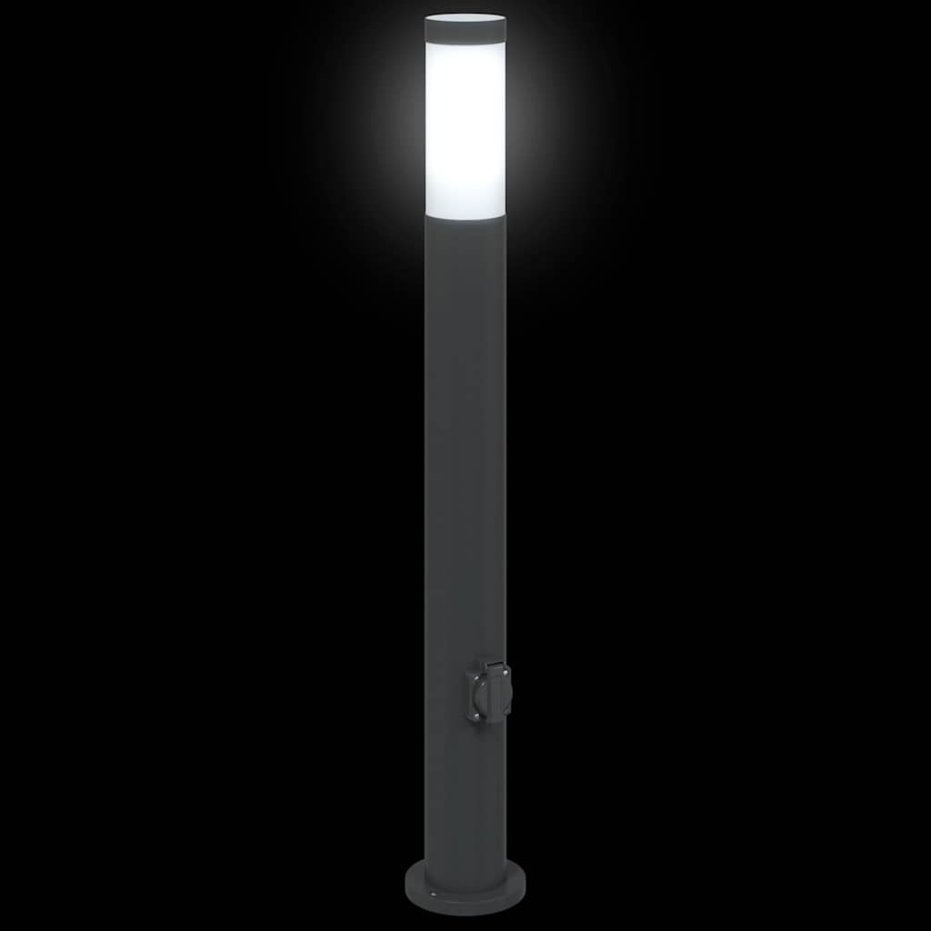 3 Pack Stainless Steel Bollard Lights with Socket 80 cm IP44