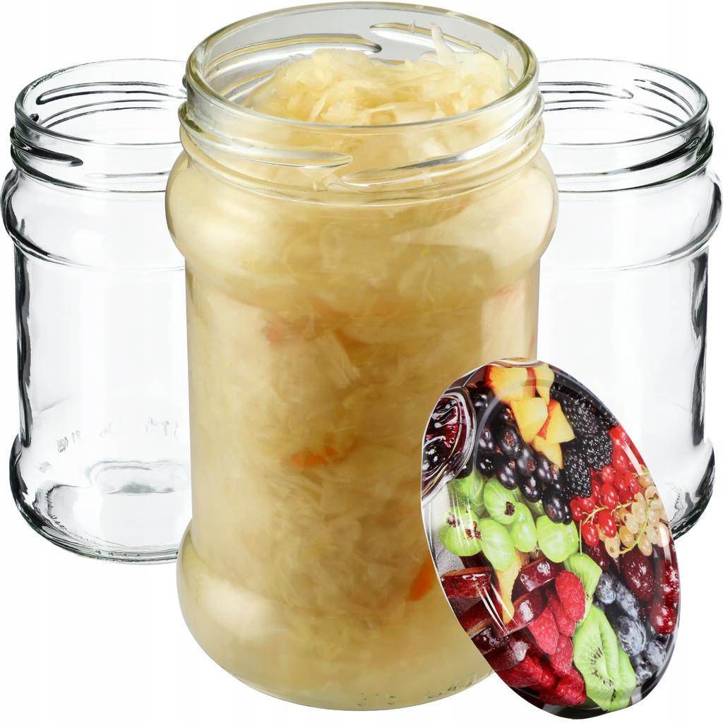 KADAX Seno Preserve Jars 315ml 10pcs 66mm + Lids "Red Peas"