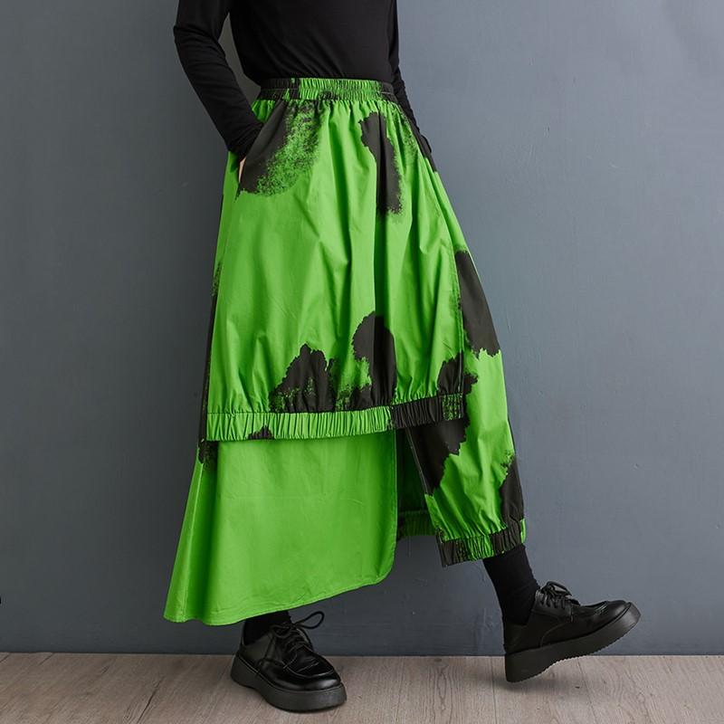 Хлопковая винтажная свободная длинная женская юбка больших размеров с высокой талией, весна-лето-осень