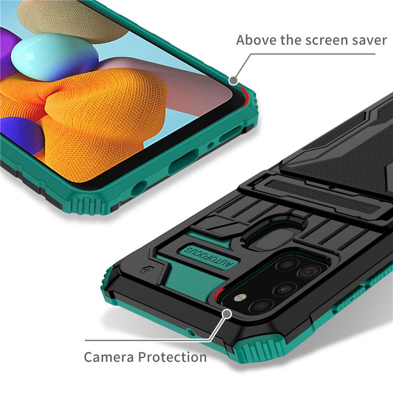For Samsung Galaxy A31 A51 Case Luxury Heavy Duty Kickstand Card Slot Armor Case For Galaxy A10s A20s A21s Back Cover