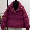 Parkas Women Puffy Jacket Fashion Loose Casual Winter Stand Collar Coat Female Lightweight Short Down Cotton Jacket Out