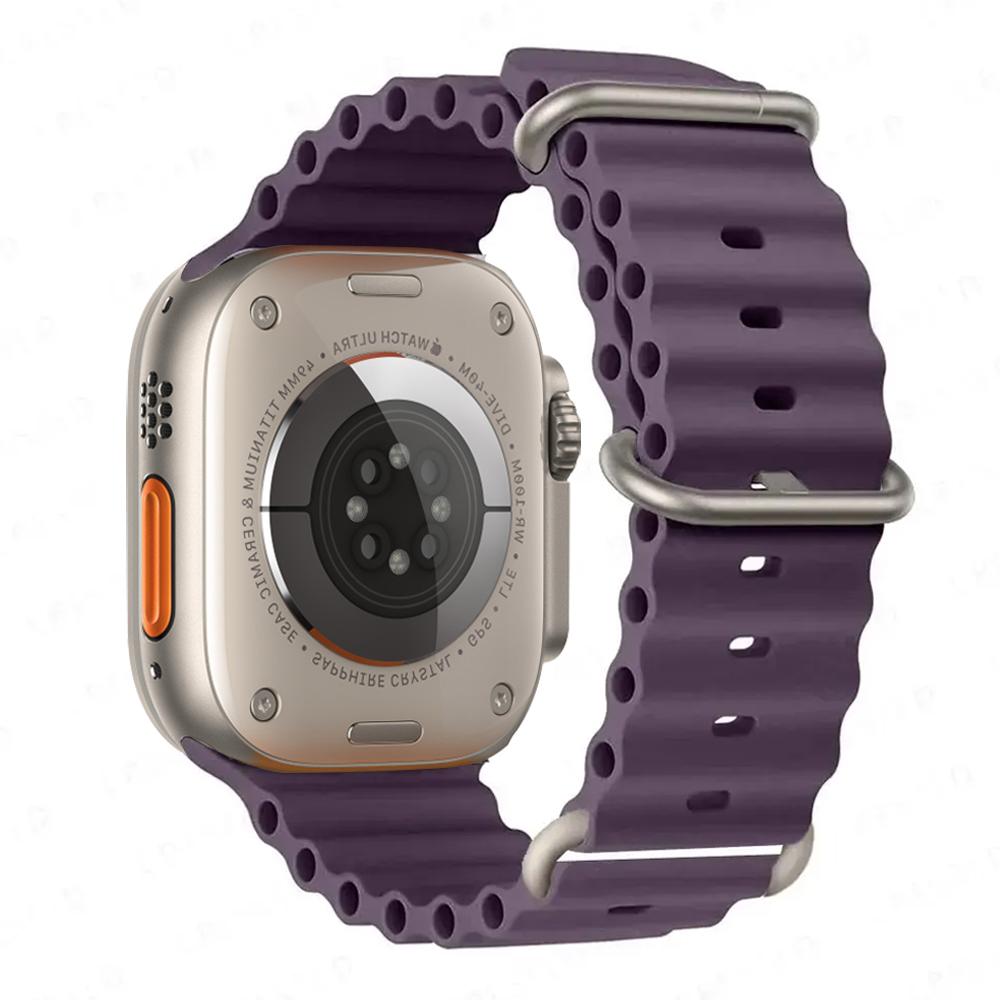 Ocean Strap for apple watch Band 49mm 44mm 40mm 45mm 41mm 46mm silicone bracelet correa iWatch series 7 6 5 3 se 8 9 10 ultra 2