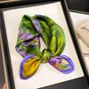 2025 Fashion 100% Real Silk Scarf 53cm Square Bandelet Women's Silk Temperament Small Scarf Neck Decorative Wrap Printed Scarves
