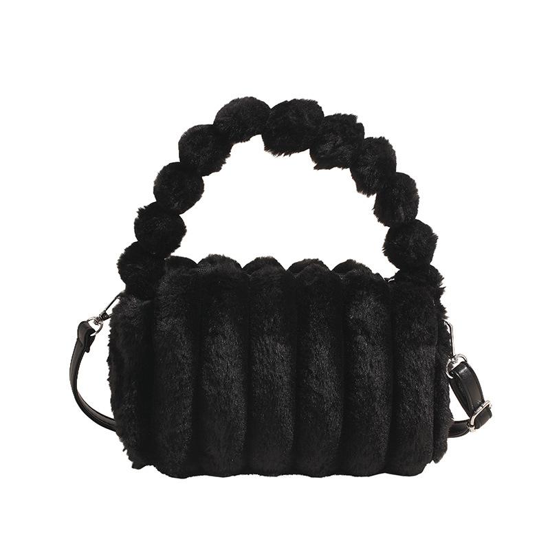 Plush Bag Women'S Simple Versatile Messenger Bag Fashion Casual Portable Plush Commuter Pillow Bag