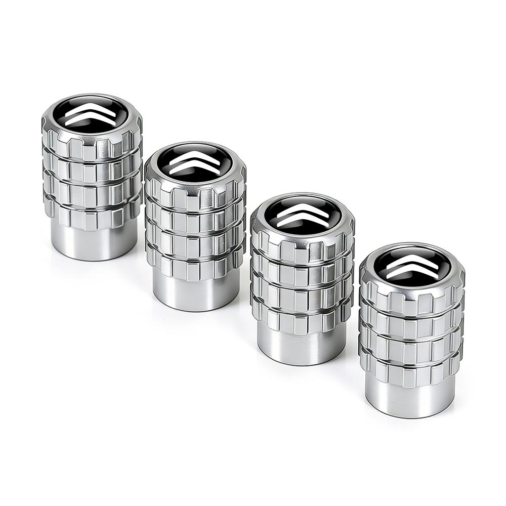 PEZN4 4pcs Aluminium Car Tire Valve Stems Caps Gear shaped Valve For Citroen C1 C2 C3 C4 C5 C6 C8 C4L DS3 DS4 DS5 VTS Auto Accessories