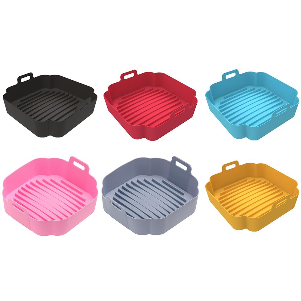 Многоразовая сменная кастрюля для аэрофритюрницы Многоразовые силиконовые вкладыши для аэрофритюрницы Антипригарные Легкоочищаемые вкладыши для аэрофритюрницы Поднос для пищевых продуктов Безопасен для пищевых продуктов