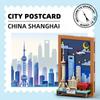 Non-Toxic 509Pcs China Shanghai City Postcard Building Blocks International City Mural Painting Small Particle Decorative Toys Children Gift