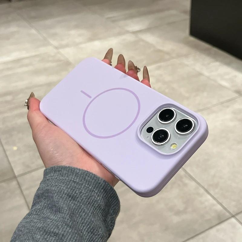 Жидкий силиконовый чехол Magsafe для iPhone 11 12 13 14 15 16 Pro Max Plus Магнитное беспроводное зарядное устройство Противоударный бампер